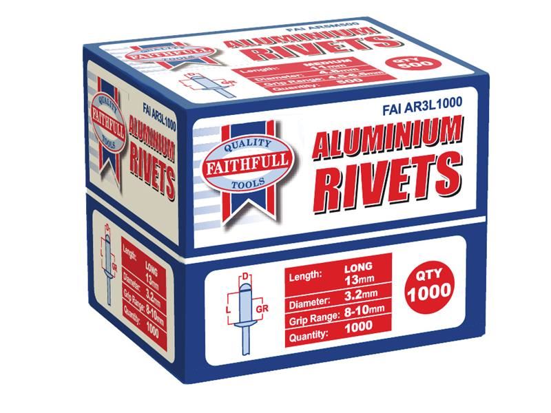 Aluminium Rivets, Bulk Pack