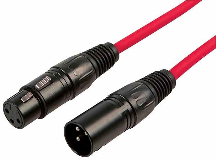 3 Pin XLR Male to Female Patch Lead, 1.5m Red