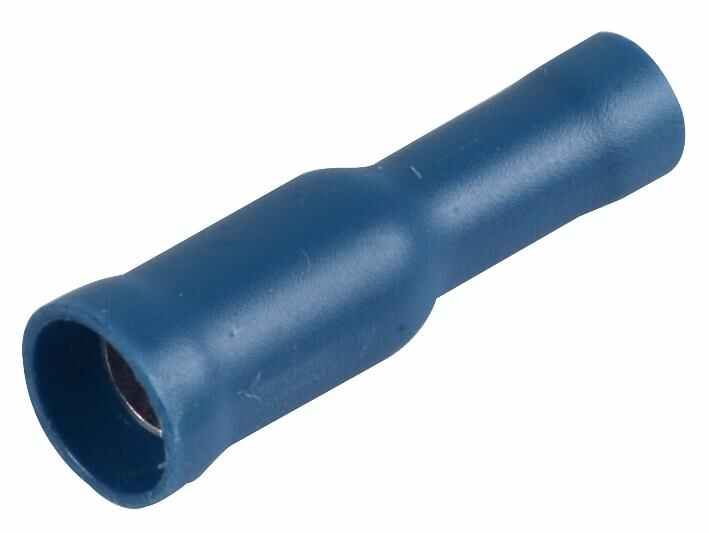 Female Bullet Crimp Terminals Blue 16A, 100 Pack