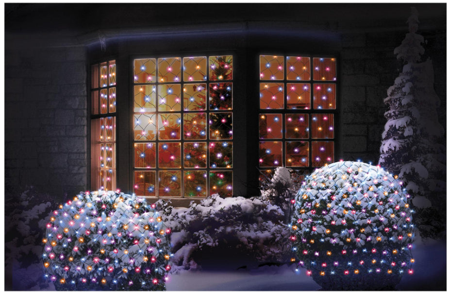 360 Rainbow LED Christmas Net Lights, 3.5m x 1.2m