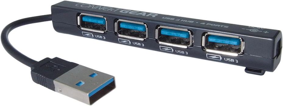 4 Port USB 3.0 Hub, Black