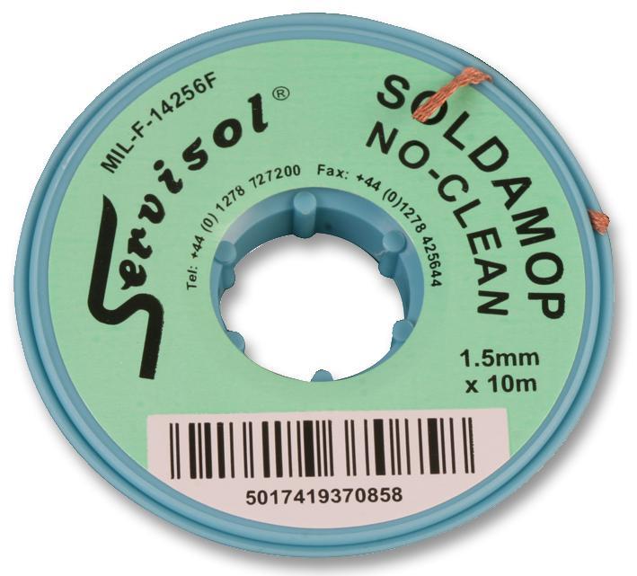 Soldamop Desoldering Braid 1.5mm x 10m Green