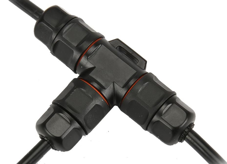 IP68 Waterproof 3 Pole T In-Line Cable Joint / Splitter