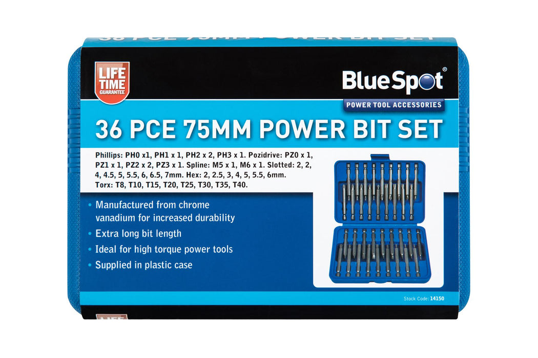 36 Pce 75mm Power Bits Set