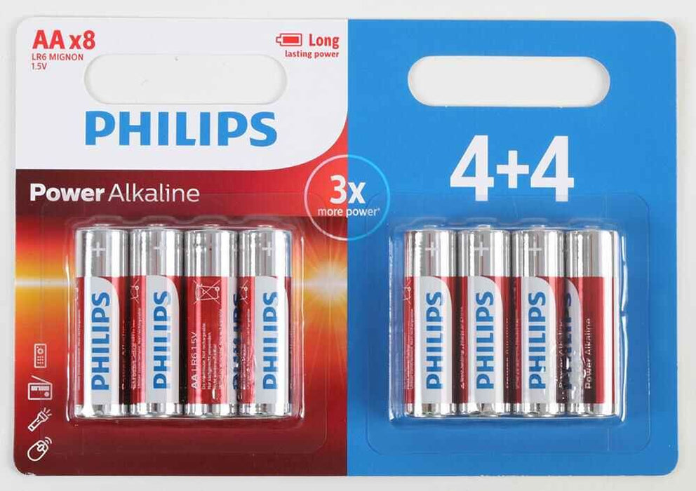 Power Alkaline AA Batteries 4+4 Value Pack