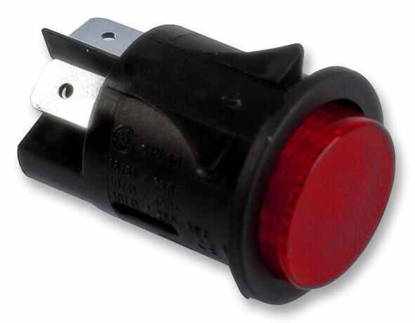 EVEREL Pushbutton Switch DPST Off-(On) Latching 25mm 250V AC 16A Illuminated Red