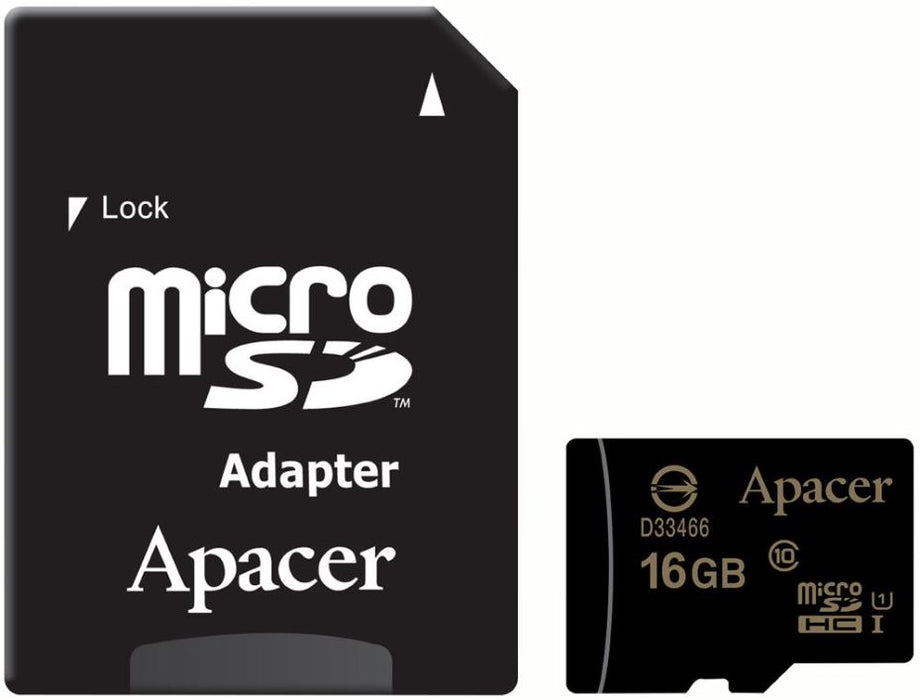 16GB UHS-I Class 10 MicroSDHC Memory Card with SD Adaptor