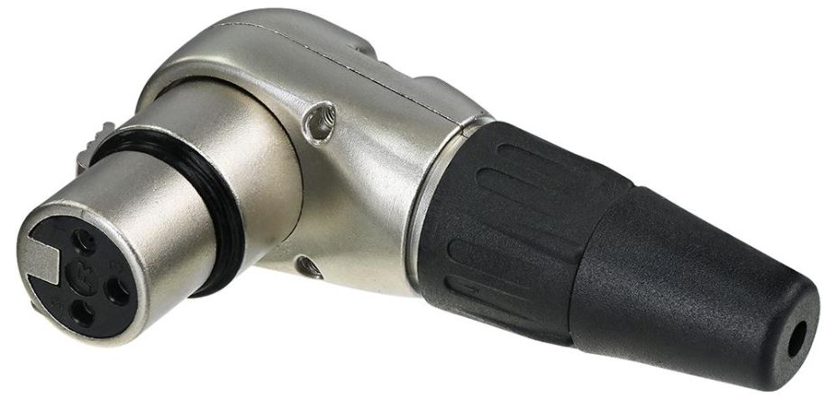 Right Angle / 90 Degree 3 Pole XLR Socket