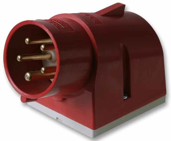 16A, 415V, Surface Mount CEE Appliance Inlet, 3P+N+E, Red, IP44