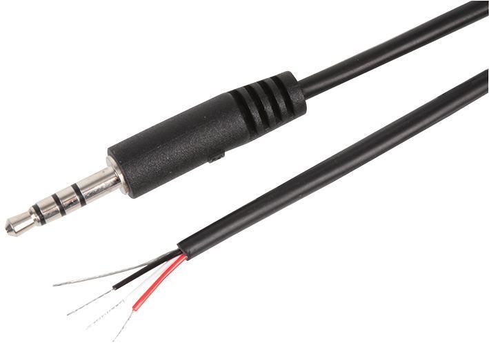3.5mm 4 Pole Jack Plug to Free / Stripped Ends, 2m