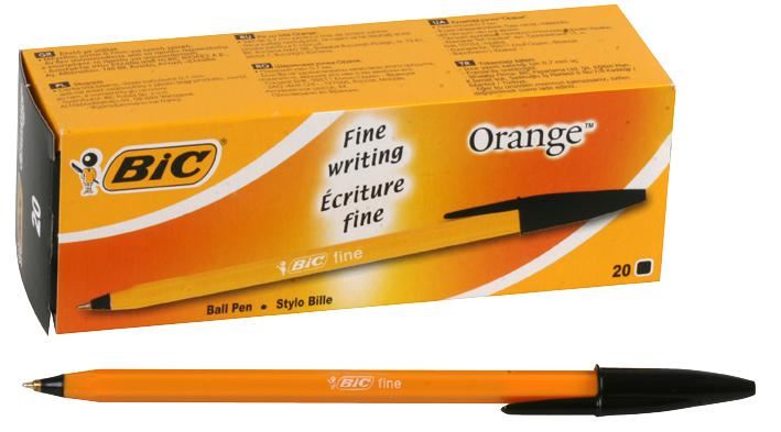 Fine Tip Cristal Orange Ballpoint Pens - Pack of 20