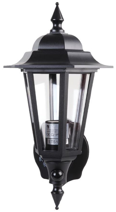 Outdoor Coach Lantern with PIR, E27, Black