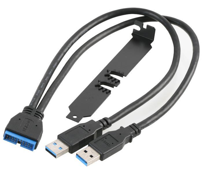 2x External USB 3.0 Male to Internal 19 Pin USB Header Female Adaptor