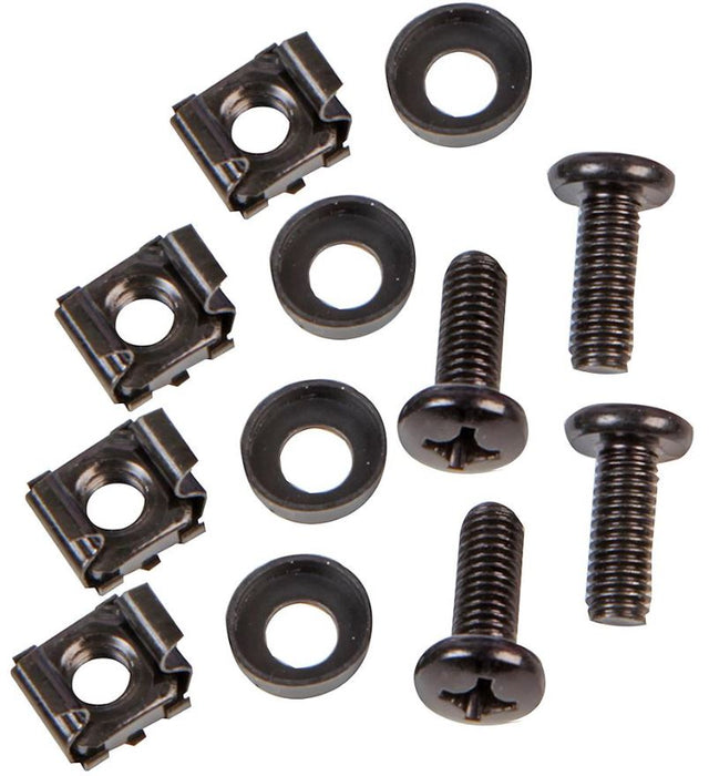 M6 Rack Fixings, Cage Nut, Screw and Washer - Pack of 4