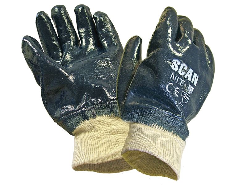 Nitrile Knitwrist Heavy-Duty Gloves