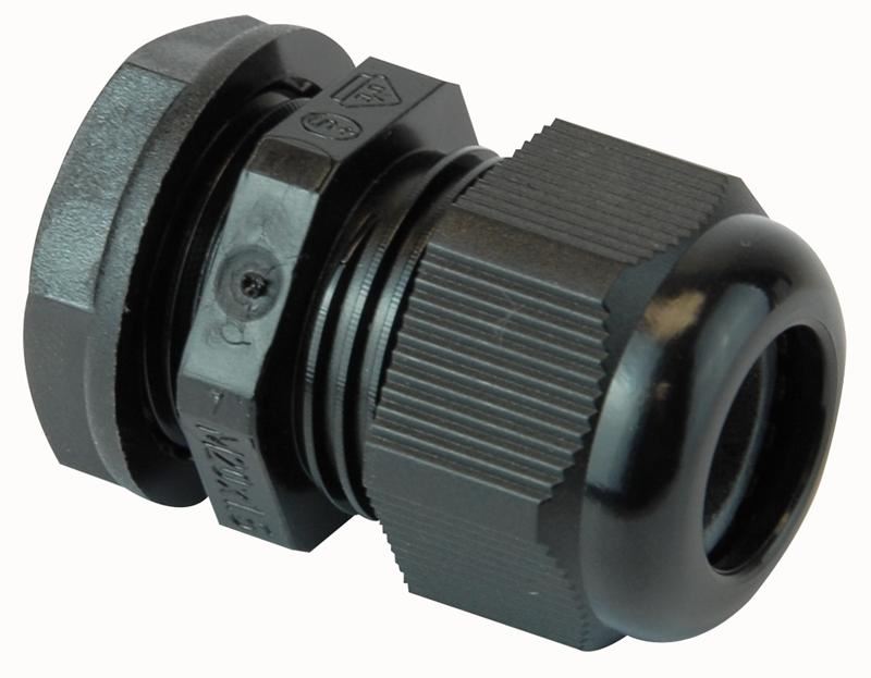 Nylon IP68-Rated Waterproof Cable Gland M20 13mm Black