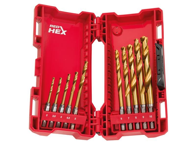 SHOCKWAVE™ HSS-Ground Titanium Metal Drill Bit Set, 10 Piece