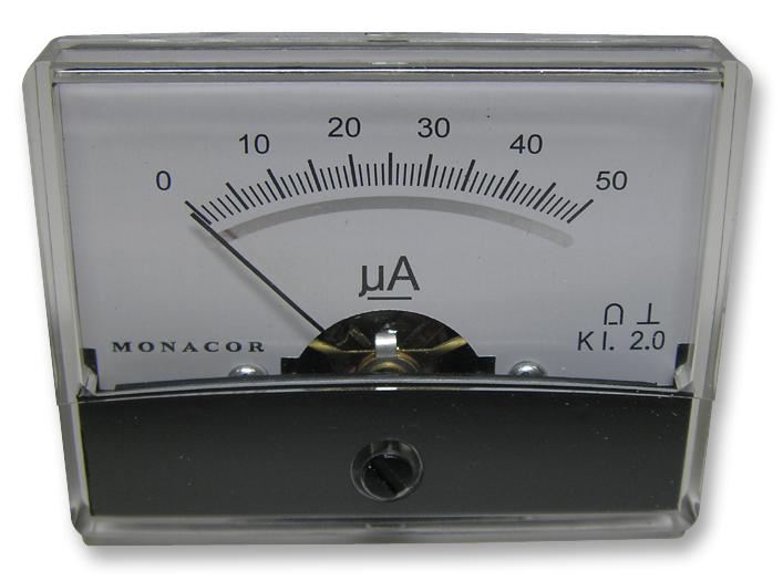 Analogue Panel Meter, DC Current, 0 to 50uA