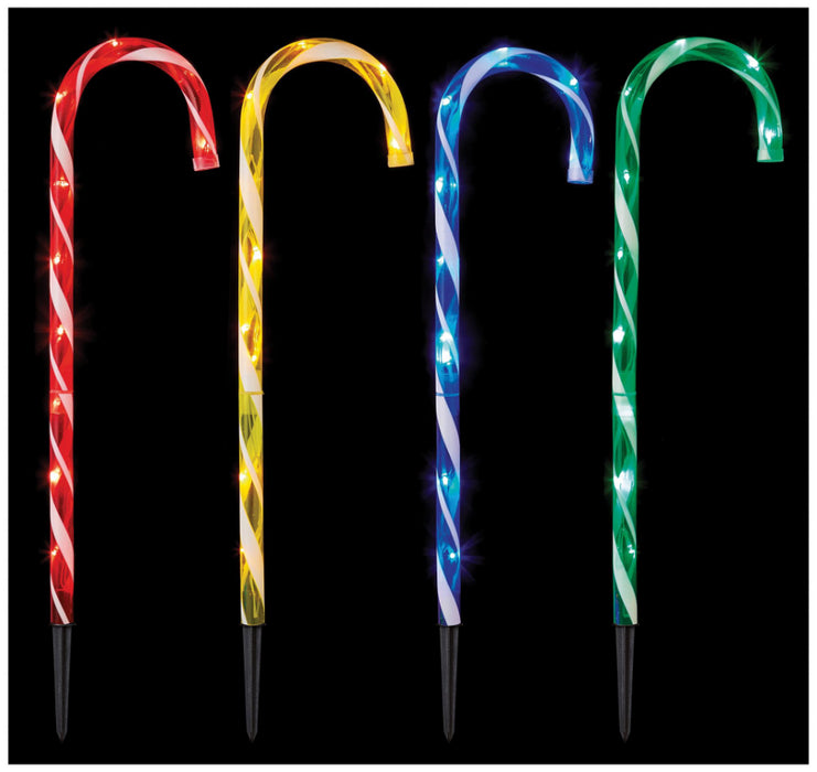 62cm Multi-Colour LED Candy Cane Path Light, 4pc