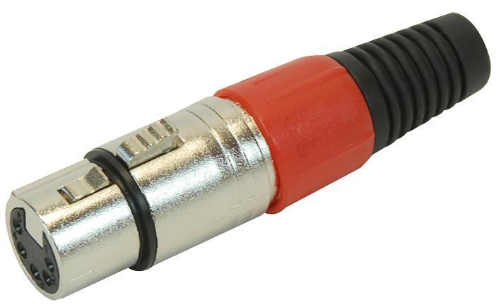 XLR Socket with Red Coloured Strain Relief