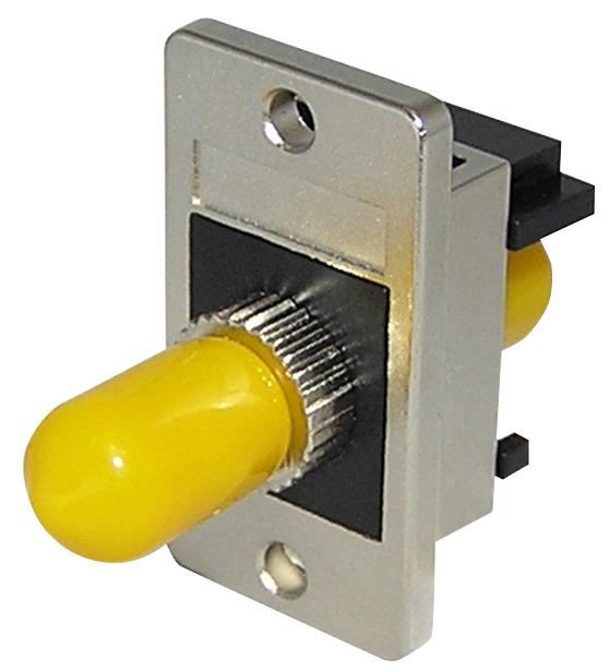 Panel Mount Fibre Coupler - Female-Female ST-ST Single Mode Simplex Yellow Dustcover