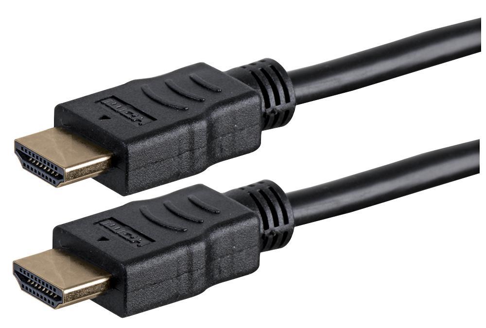 High Speed 4K UHD HDMI Lead, Male to Male, Gold Plated, Black