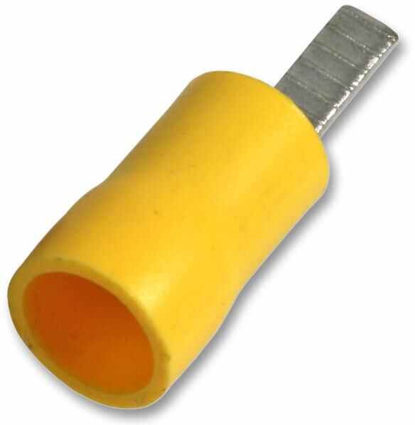 Blade Contact 6.35mm Crimp Terminal Yellow 48A, 100 Pack