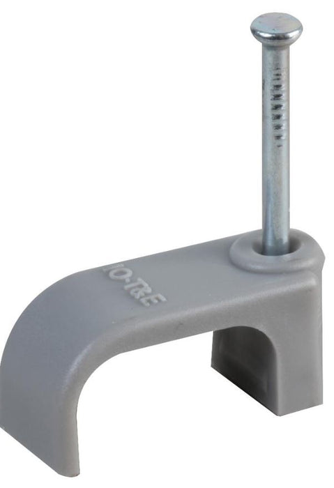 Double Twin & Earth Cable Clips, 1.50mm, Grey, Pack of 100