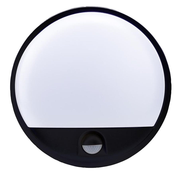 20W Comma Round LED Bulkhead Light With PIR, 1600lm, 4500K, IP65
