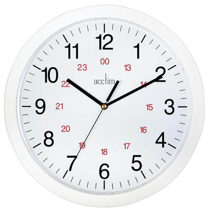 Metro 35.5cm Quartz Movement Analogue Wall Clock, White