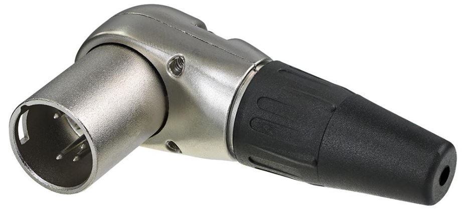 Right Angle / 90 Degree 5 Pole XLR Plug, Nickel