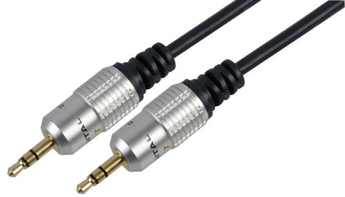 3.5mm Stereo Jack Plug to Plug Lead, 15m Black