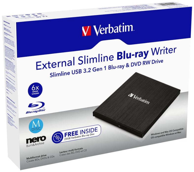 Slim External Blu-ray / DVD Writer, Black