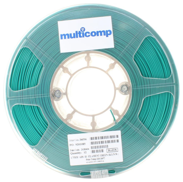 1.75mm Green ABS Filament for 3D Printer, 1kg