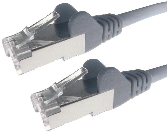 Cat6A LSOH RJ45 Male to Male Ethernet Patch Lead, 0.5m Grey