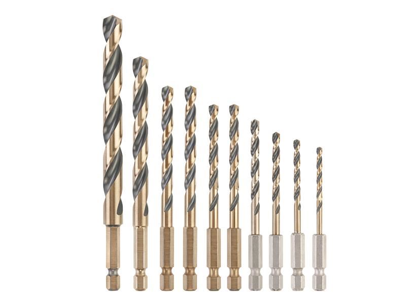 DT20620 Black & Gold HSS Drill Set, 10 Piece