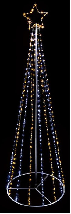 332 LED Pin Wire Pyramid Tree with Star, 1.4m