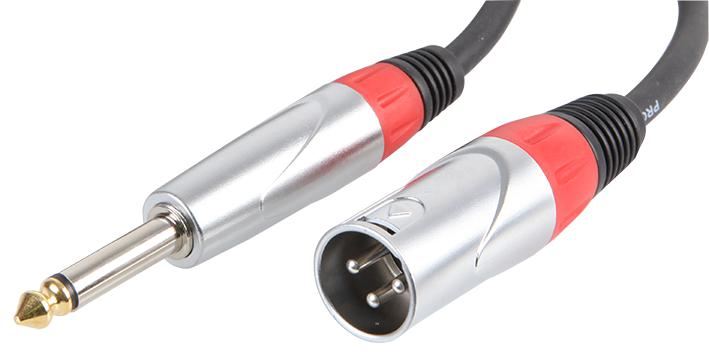 6.35mm (1/4") 2-Pole Jack Plug to 3-Pin XLR Plug Lead