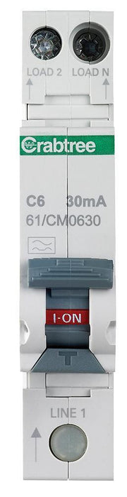 6A 30mA RCBO single module C Curve