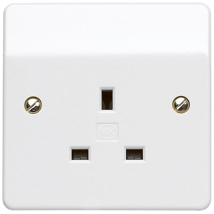 Logic Plus 13A 1 Gang Unswitched Socket, White