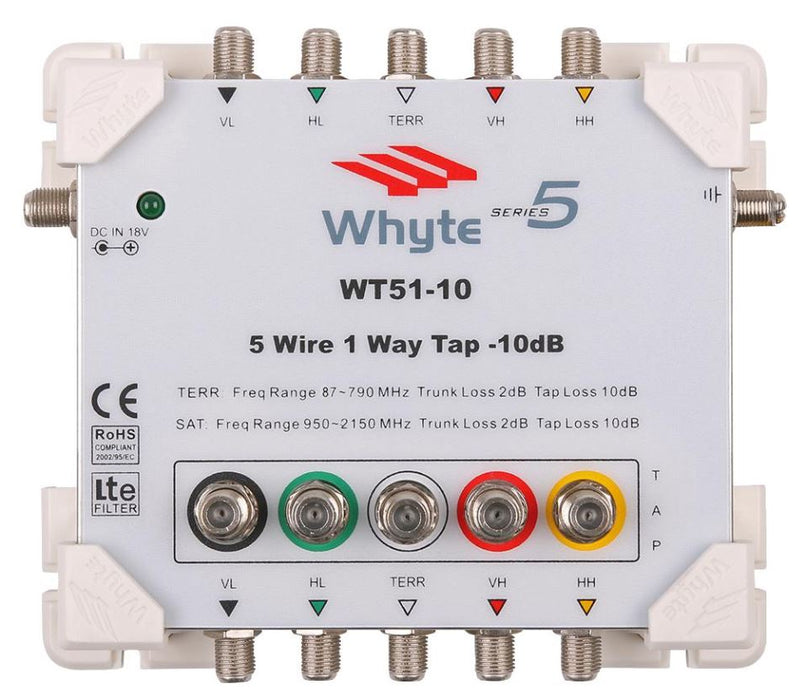 WT51-10 Series 5 5-Wire, 1-Way Tap, 10dB Loss