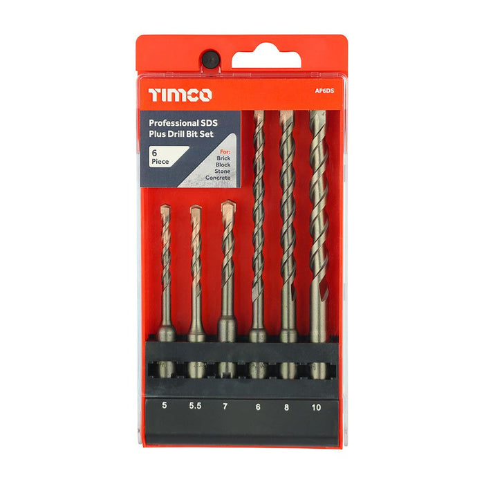 Professional SDS Plus Drill Bit Set (Size 6pcs - 6 Pieces)