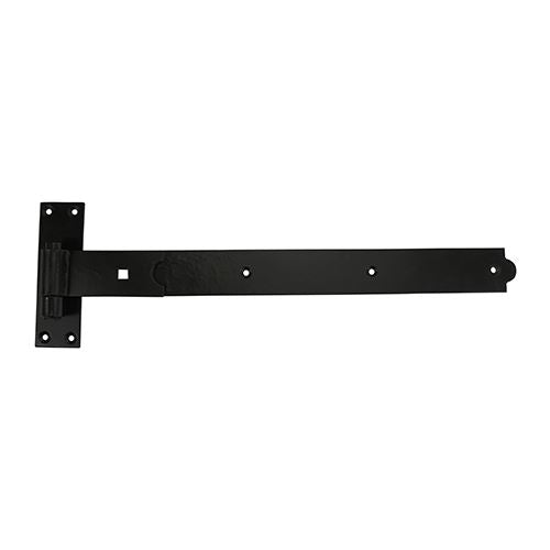 Pair of Straight Band & Hook Hinges On Plates Black. Door Gate Garage