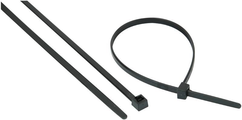 Nylon Reusable Cable Ties Black 4.6mm x 250mm 100 Pack