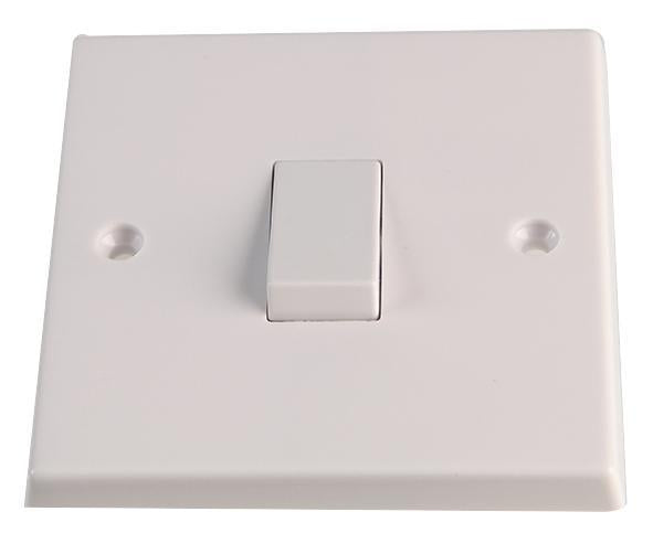 1 Gang 1 Way 10AX Light Switch, White