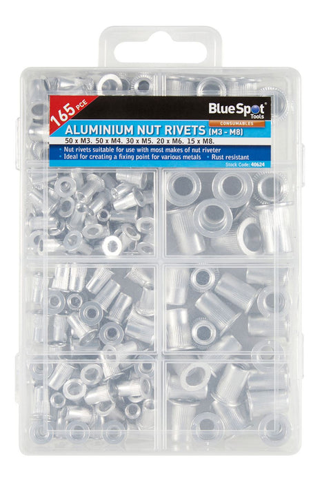 165 PCE Aluminium Nut Rivets (M3 - M8)