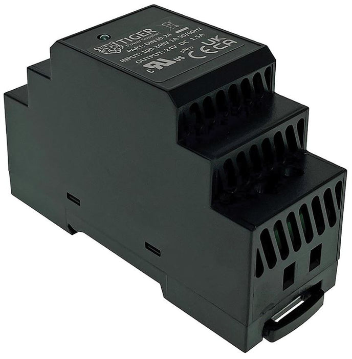 24V, 1.5A, 30W, AC/DC DIN Rail Power Supply