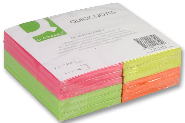 125x75mm Neon Sticky Note Pads - 80 Sheets (Pack of 12)