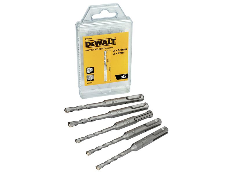 DT9398 SDS Plus Drill Bit Set, 5 Piece