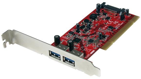 2-Port PCI SuperSpeed USB 3.0 Adaptor Card with SATA Power